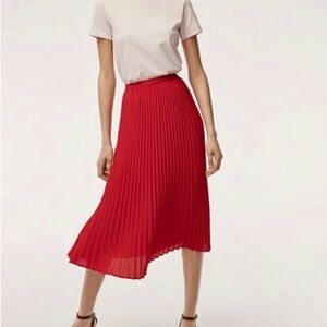 Babaton Jude Red Pleated Skirt